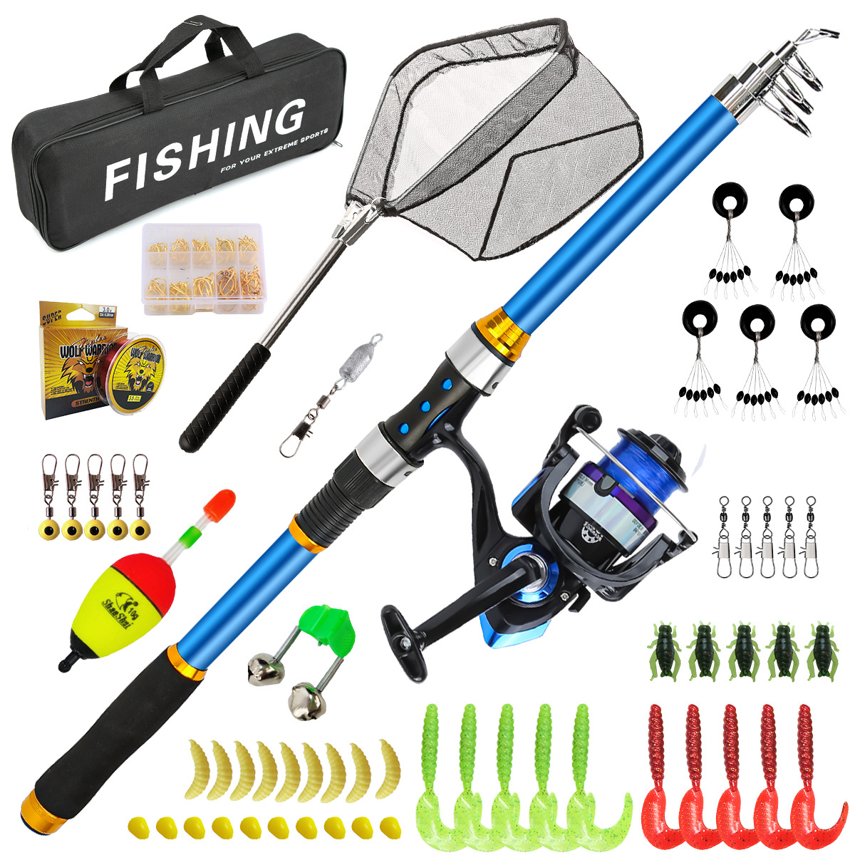 Fishing Boat Oar - 2.1-3.6M Telescopic Glass Fiber Fishing Rod