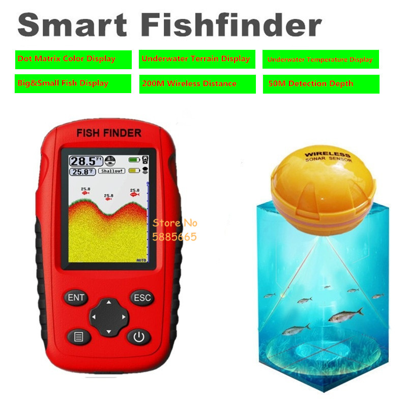 Smart Portable 50M Depth Sonar - Fishing Boat Depth Finder recension och pris