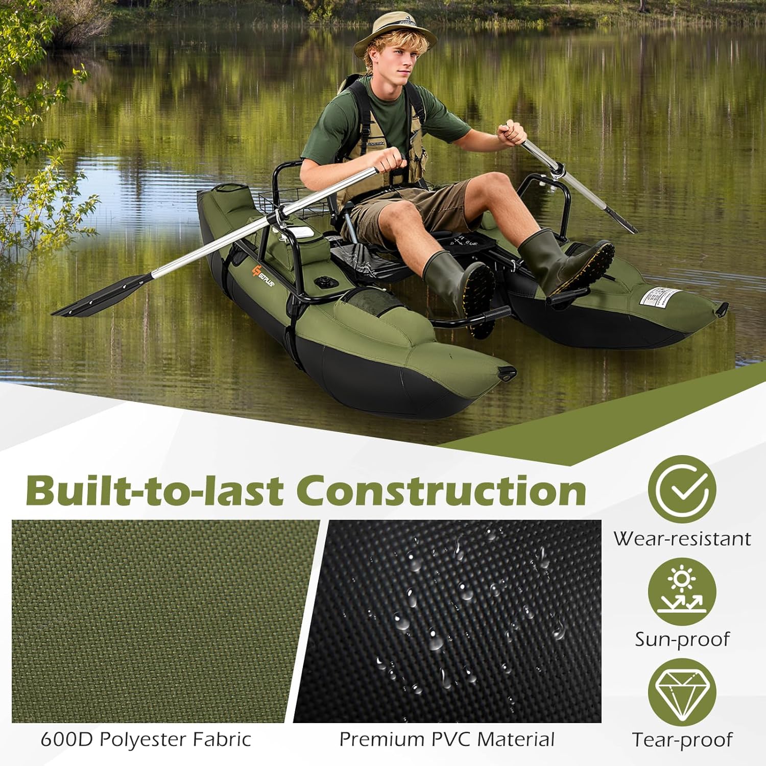Adult Inflatable Belly Boat wi - Fishing Boat Inflatable recension och pris
