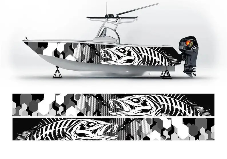 Camo Black and White Marlin Fi - Fishing Boat Trailer recension och pris