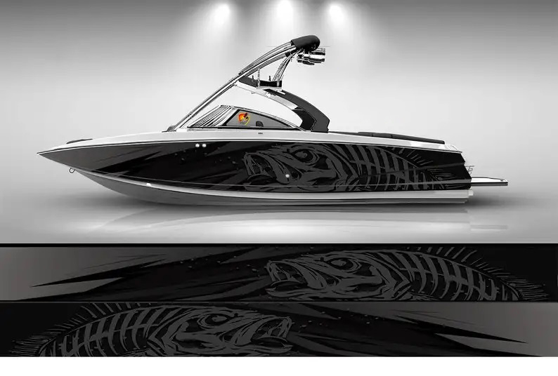 Camo Black and White Marlin Fi - Fishing Boat Trailer recension och pris